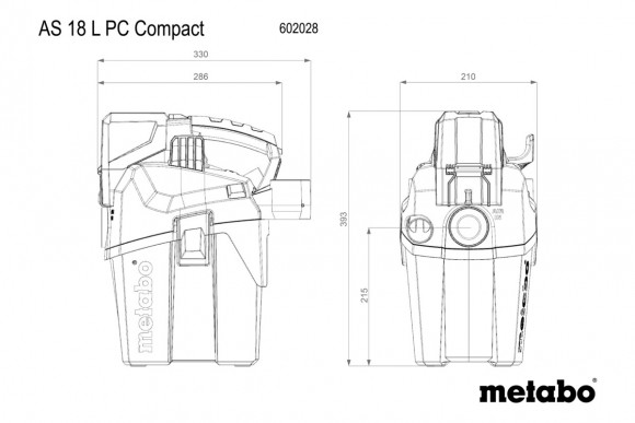 Акумуляторний пилосос Metabo AS 18 L PC Compact каркас (602028850)