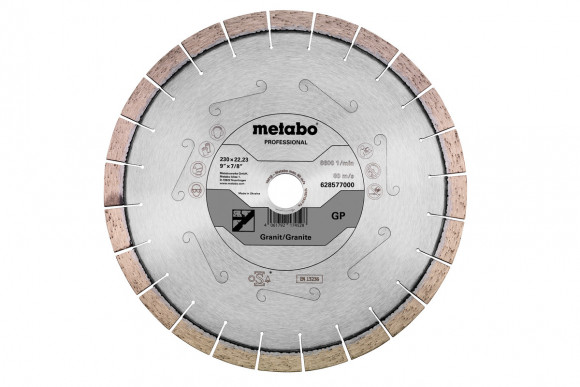 Алмазний відрізний диск Metabo 230x22,23 мм, "GP", Granite "professional" (628577000)