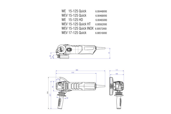 Кутова шліфувальна машина Metabo WE 15-125 Quick (600448000)