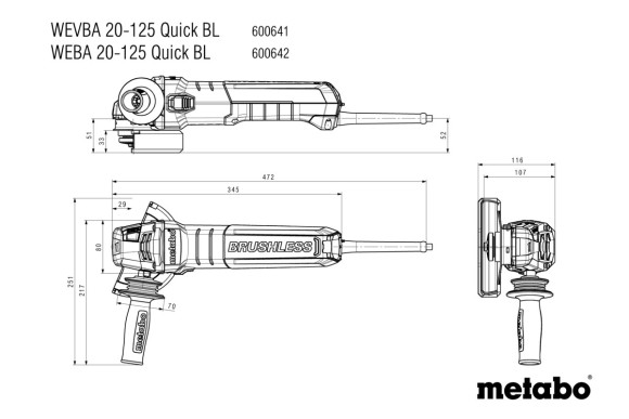 Болгарка Metabo WEBA 20-125 Quick BL (600642000) Болгарка Metabo WEBA 20-125 Quick BL (600642000)