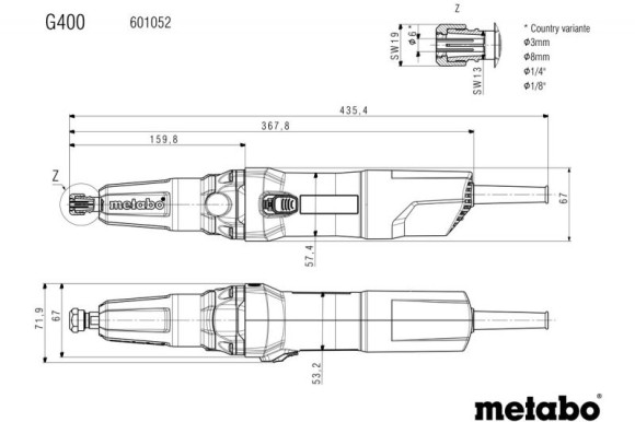 Прямошліфувальна машина Metabo G 400 (601052000) Прямошліфувальна машина Metabo G 400 (601052000)