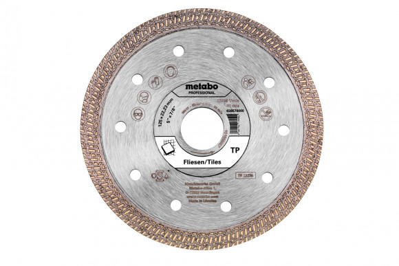 Алмазний відрізний диск по плитці Metabo 125x22,23 мм, "TP", "professional" (628579000)