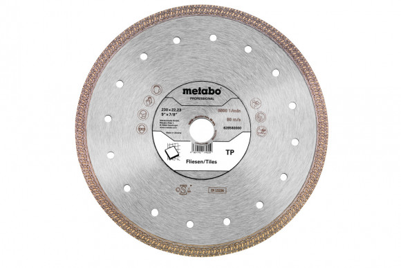 Алмазний відрізний диск Metabo 230x22,23 мм, "TP", Плитка "professional" (628580000)