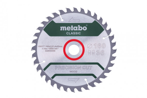 Пиляльний диск Metabo CLASSIC по дереву 160x20x2.2, 36 зуб'їв, блістер (628659000)