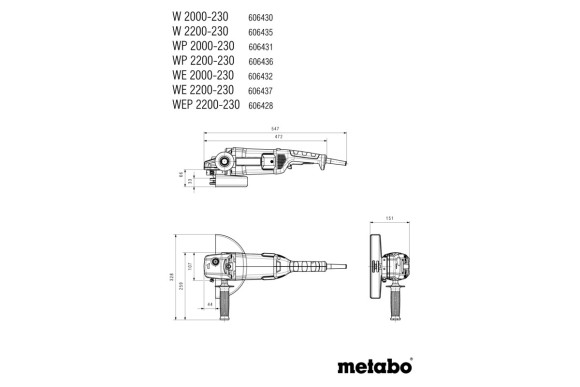 Болгарка Metabo WE 2200-230 (606437000)