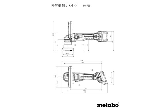 Аккумуляторный фрезер для обработки металлических кромок Metabo KFMVB 18 LTX BL 4 RF, 18В, каркас (601769840)