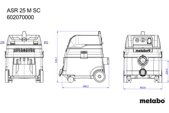 Пилосос Metabo ASR 25 M SС (602070000) Пилосос Metabo ASR 25 M SС (602070000)