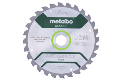 Пильний диск Metabo CLASSIC по дереву 216x30x1.8, 28 зуб'їв (628665000)