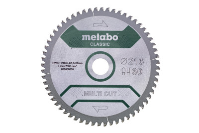 Пильний диск Metabo по мультиматеріалам, Classic 216x30x2.4, 60 зубців (628066000)