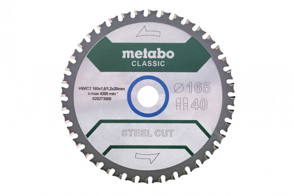 Пильний диск Metabo сталі 165x20x1.6, 40 зубів (628273000)
