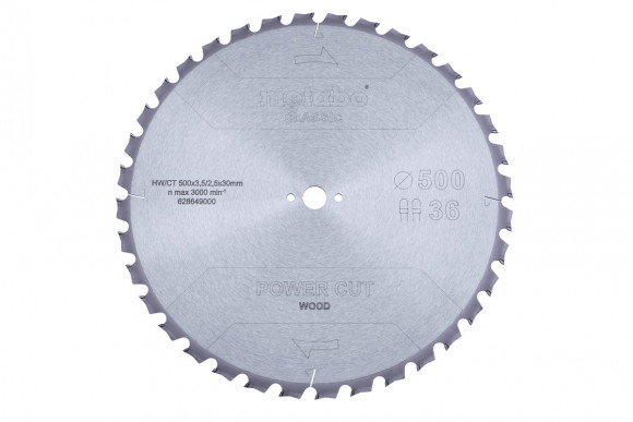 Пиляльний диск Metabo CLASSIC по дереву 500x30x3.8, 36 зуб'їв (628649000)