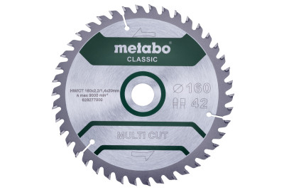 Пильний диск Metabo CLASSIC по мультиматеріалам 160х20х2.2, 42 зуби (628277000)