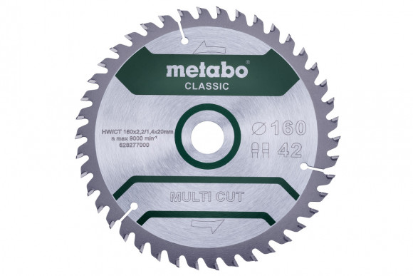 Пиляльний диск Metabo CLASSIC по мультиматеріалам 160х20х2.2, 42 зуби (628277000)
