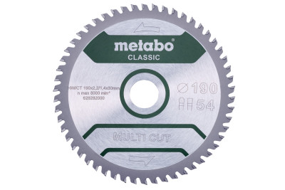 Пильний диск Metabo CLASSIC з мультиматеріалів 190х30х2.2, 54 зуба (628282000)