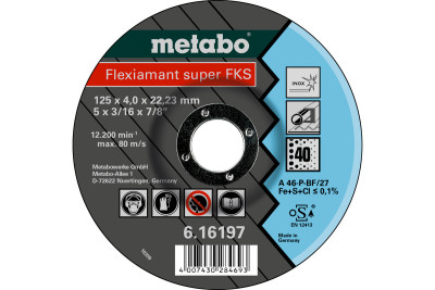 Відрізний круг Metabo Flexiamant Super FKS 60, 125x4,0x22,23, Inox, SF 27 (616198000)