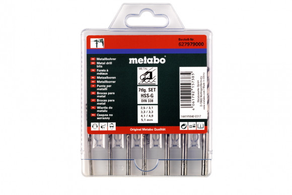 Набір свердел по металу Metabo HSS-G 7 предметів (627979000)