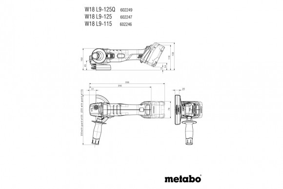 Акумуляторна болгарка Metabo W 18 L 9-125 2х4.0 Аг (602247510)