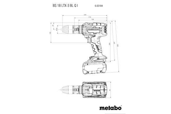Аккумуляторная дрель-шуруповерт Metabo BS 18 LTX-3 BL Quick Impuls (603184660)