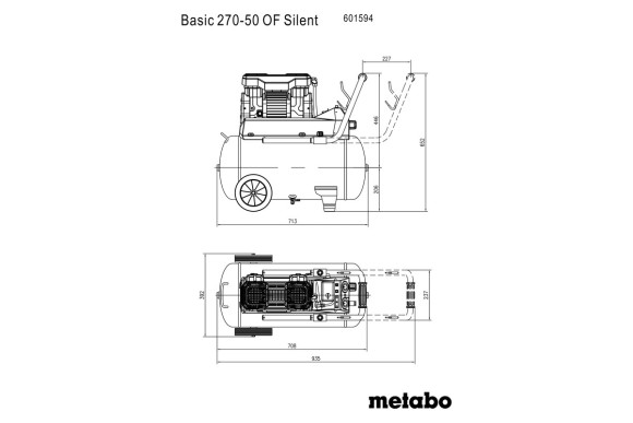 Компресcор безмасляный Metabo Basic 270-50 OF Silent (601594000) Компресcор безмасляный Metabo Basic 270-50 OF Silent (601594000)