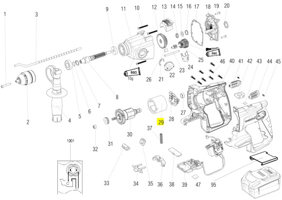 Статор LTX (2 контакти) (UNI) Metabo (311011880)