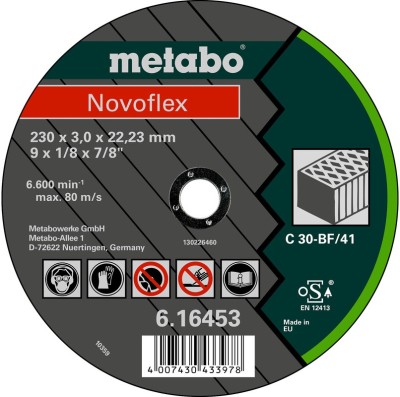 Диск відрізний Metabo Novoflex 230х3 0х22,2 мм C 30 (616453000) Диск відрізний Metabo Novoflex 230х3 0х22,2 мм C 30 (616453000)