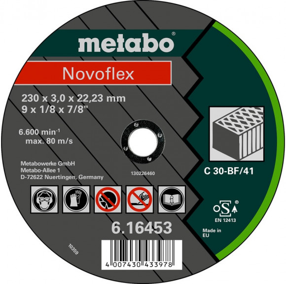 Диск відрізний Metabo Novoflex 230х3 0х22,2 мм C 30 (616453000)