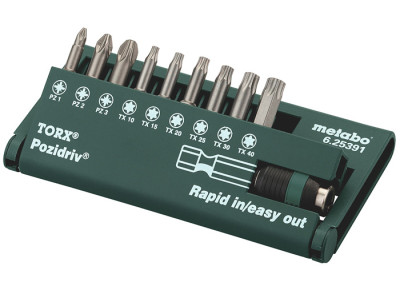 Набір біт Torx+Pozidriv (10 шт.) Metabo (625391000)