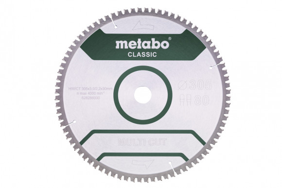 Пиляльний диск Metabo CLASSIC по мультиматеріалам 305х30х3, 80 зубів (628286000)