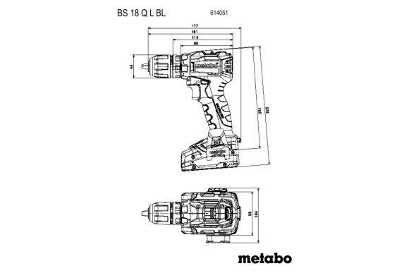 Аккумуляторный шуруповерт Metabo BS 18 L, 18В (614051500) Аккумуляторный шуруповерт Metabo BS 18 L, 18В (614051500)