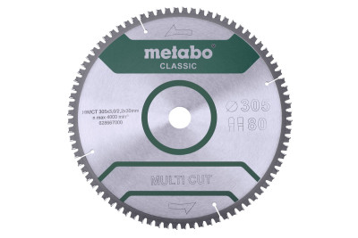 Пильний диск Metabo CLASSIC по мультиматеріалам 305х30х3, 80 зубів, блістер (628667000)