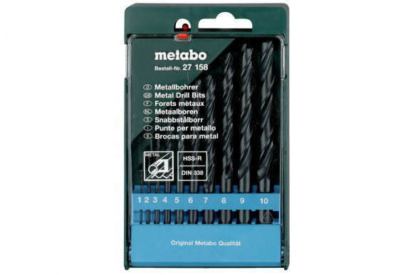 Набір свердл по металу Metabo HSS-R, 10 од. (627158000)