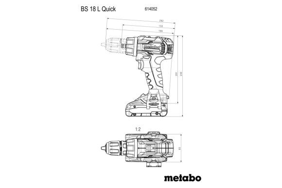 Аккумуляторный шуруповерт Metabo BS 18 L Quick, 18В (614052500) Аккумуляторный шуруповерт Metabo BS 18 L Quick, 18В (614052500)