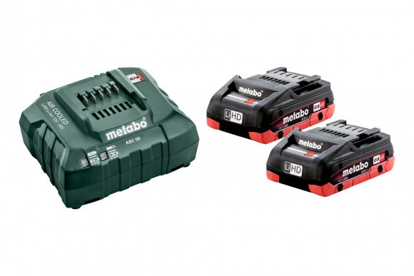 Комплект акумуляторних батарей Metabo LiHD 2х4 Аг 18 В з зарядним пристроєм (685163000)