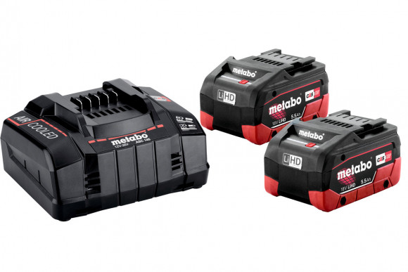 Комплект акумуляторних батарей Metabo LiHD 2х5.5 Аг 18 В з зарядним пристроєм (685122000)