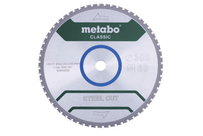 Пильний диск Metabo CLASSIC по сталі 305x25.4x2.6, 60 зубів (628668000)