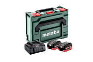 Комплект акумуляторних батарей Metabo LiHD 18В, 2х8 Аг, з зарядним пристроєм ASC 145, в кейсі metaBOX 145 (685131000)