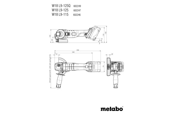 Акумуляторна болгарка Metabo W 18 L 9-125 каркас в кейсі (602247840) Акумуляторна болгарка Metabo W 18 L 9-125 каркас в кейсі (602247840)