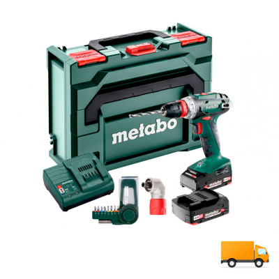 Акумуляторний шуруповерт Metabo BS 18 Quick + Кутова насадка + Набір біт BitBox SP (9 шт) (602217870)