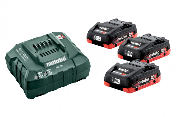 Комплект акумуляторних батарей Metabo LiHD 3х4 Аг 18 В з зарядним пристроєм (685132000)