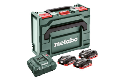 Комплект акумуляторних батарей Metabo LiHD 18В, 3х4 Аг, з зарядним пристроєм ASC 55, в кейсі metaBOX 145 (685133000)