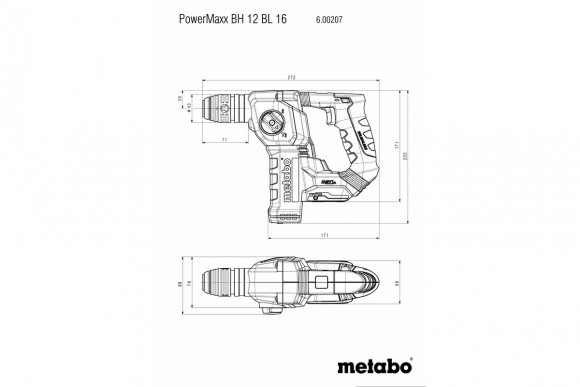 Акумуляторний перфоратор Metabo PowerMaxx BH 12 BL 16 каркас (600207850)
