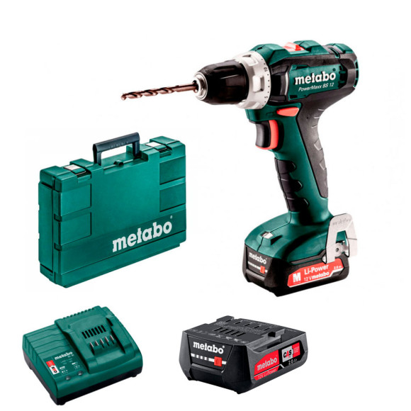 Аккумуляторный шуруповерт Metabo PowerMaxx BS 12, 12В (601036500)