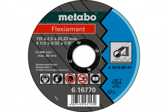 Відрізний диск Metabo Flexiamant 115x2,5x22,2 Сталь, TF 41 (616770000)