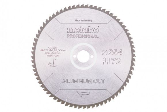 Пиляльний диск Metabo PROFESSIONAL по алюмінію 254x30x2.4, 72 зуби (628447000)