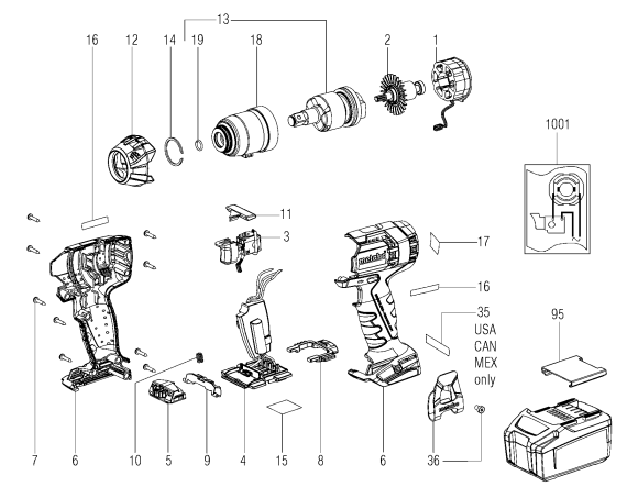 Блок електроніки 18Vdc Metabo (343086570) для SSW 18 LTX Блок електроніки 18Vdc Metabo (343086570) для SSW 18 LTX