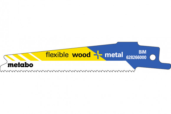 Шабельне полотно по дереву та металу Metabo Flexible 100 мм, S 522 BEF, 5 шт (628266000)