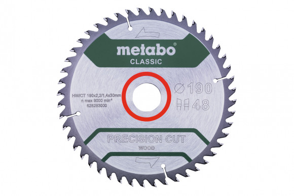 Пиляльний диск Metabo PROFESSIONAL по дереву 190x30x2.2, 48 зуб'їв (628283000)