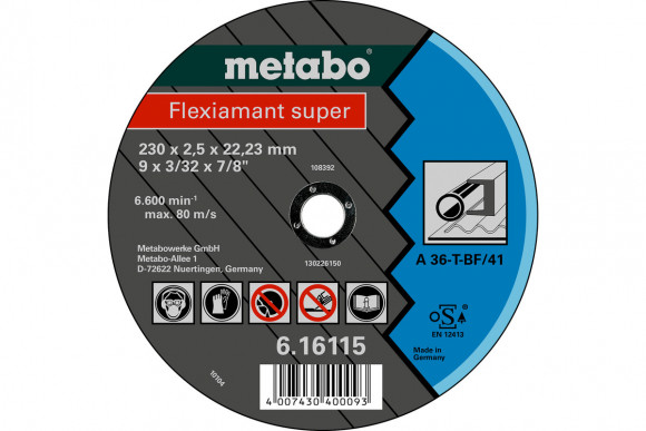 Відрізний диск Metabo Flexiamant Super 115x3,0x22,2 Сталь, TF 42 (616104000)