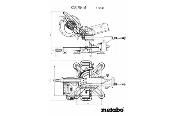 Торцювальна пила з тяговою функцією Metabo KGS 254 M (602540000)