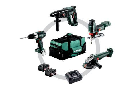 Акумуляторні інструменти в комплекті Metabo Combo Set 4.1.4 (BS 18LT+W 18L 9-125+KH 18LTX 24+ST 18L 90), 18В (685232000)